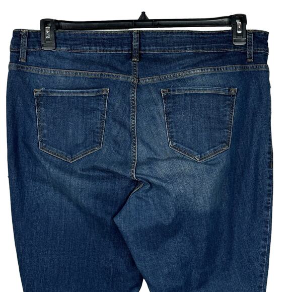 Old Navy Rockstar Super Skinny SZ 22 Plus Jeans Stretch Whiskered Dark Wash Blue - Picture 5 of 8